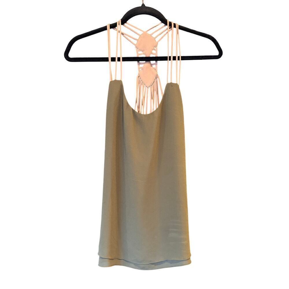 Mahina Women's Green Sleeveless Blouse Size Small